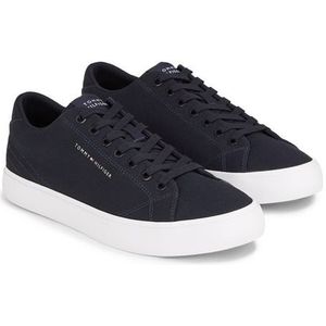 Tommy Hilfiger Heren TH HI Vulc Low Canvas Gevulkaniseerde Sneaker, Desert Sky, 10 UK, woestijn hemel, 44 EU