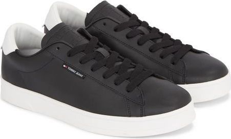 Tommy Jeans - Tjm Leather Low Cupsole - Casual Schoenen - Zwart - Leer