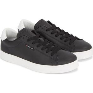 Tommy Jeans - Tjm Leather Low Cupsole - Casual Schoenen - Zwart - Leer
