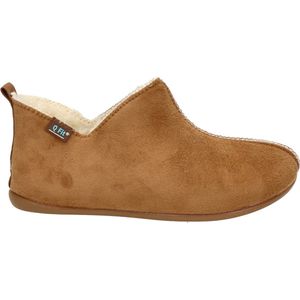Q-Fit - Madrid - Pantoffel - Cognac - Suedine - Fake-fur Binnenvoering