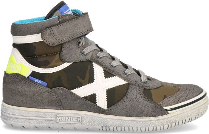 Munich - 163597 - Veterschoenen - Grijs/Wit - Leer