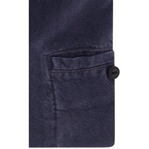 Butcher Of Blue - Effen Overhemd - Donkerblauw - 100% Tencel - Lange Mouwen
