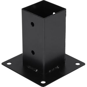Wovar Paalhouder 12x12cm Zwart op Plaat - Per Stuk