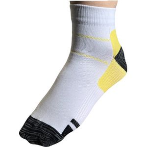 Inuk Compressie sok - Sportsok - echt warme voeten - Wit Grijs - Maat S/M 35-39 - blijft goed in de was - blijft strak