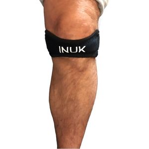 INUK-  verstelbare patellaband knieschijfband - 2 delig - gel gevuld en 2 kleine scharnietjes - beide zijden strak te trekken. Klitteband sluiting. Erg stevige oplossing , gaat niet los bij activiteit