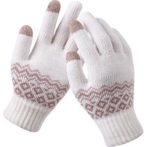 Winter Handschoenen – Wanten – Heren Handschoen – Dames Handschoen – Touchscreen - Wit