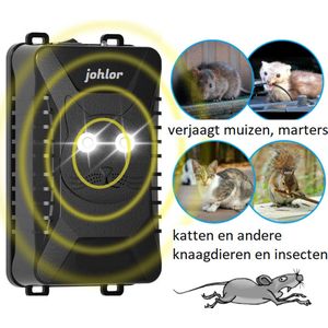 Marterverjager auto, caravan, huis, magazijn, kantoor, binnen en buiten - op batterijen, adapter en 12V accu.