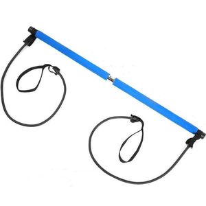AJ-Sports Pilates Bar - Pilates Stick - Yoga stok - Pilates set - Weerstandsbanden - Resistance bands - Fitness - Yoga - Pilates - Blauw