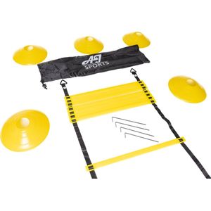AJ-Sports Loopladder Set 6 meter - Sportladder - Inclusief 5 pionnen + 4 Haringen + Draagtas - Voetbal trainingsmateriaal - Ladder - Speedladder - Agility Ladder - Sporten - Voetbal