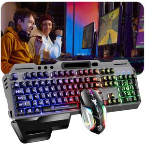 Tavaro Gaming Keyboard - Mechanisch Keyboard - RGB - Toetsenbord - Telefoonhouder