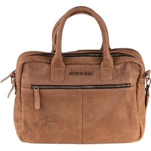 Dutch-Bag Amsterdam Leren Laptoptas 17 Inch Bruin - Kenia Leder  - Handgemaakt in NL - Premium Leer