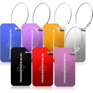 Bagagelabel – Mix kleuren – 7 stuks – Kofferlabel – Aluminium – Reisaccessoires – Kofferlabels – Bagagelabels voor Koffers – Luggage tag – Kofferlabel / Bagagelabel