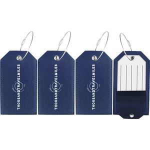 Bagagelabel – Kofferlabel – Leer – Bagagelabels voor koffers – Kofferlabels – Bagagelabel koffer – 4 stuk – Blauw