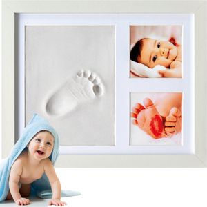 Frummel Baby Fotolijstje met Klei Afdruk (Gipsafdruk baby) - Beter dan gips afdruk - Klei Afdruk Baby Voet en Hand - Kraamcadeau Meisje / Kraamcadeau Jongen - Babyshower - Moederdag cadeau