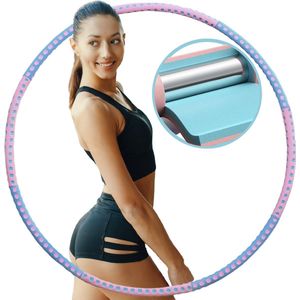 Fitualine - Fitness Hoelahoep van RVS - Weighted Hula Hoops - Blauw -