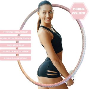 Fitualine - Fitness Hoelahoep van RVS - Weighted Hula Hoops - Roze/Wit