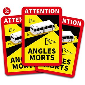 Dode hoek sticker - Frankrijk - bus - camper (3x) | Angles morts