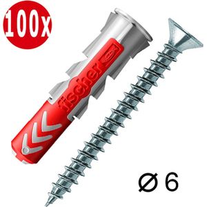 Fischer & Tornitrex pluggen en kruiskop schroeven set 6mm DUOPOWER 6x30 | 100 sets