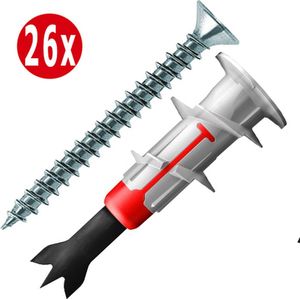 Fischer gipsplaatplug | hollewandplug incl Tornitrex schroef zelfborend DUOblade | 26 sets