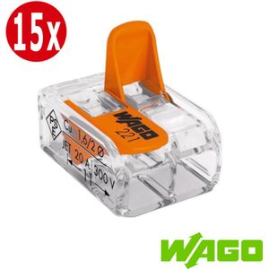 Wago lasklem 2-voudig 221-412 (15 stuks) - Tornitrex®