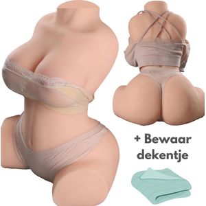 Sex Doll toys voor heren sex Real pop doll vrouw lichaam sex torso - Grote Borsten en Billen - 6 KG - 40CM - Borsten, Vagina en Anus - Met bewaardekentje - Monica Moments®