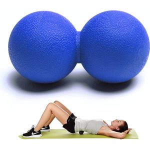 MJ Sports Premium Peanut Ball - Massage Bal - Triggerpoints - Fitness - 12 cm - Blauw