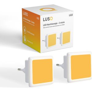 LUSQ® - 2 Stuks - LED Nachtlampje Stopcontact - Dag en Nacht Sensor - Kinderen - Warm Wit