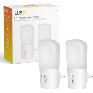 LUSQ® - LED Nachtlampje in Stopcontact - 2 stuks - Dimbare Nachtlampjes met Sensor - Nacht Lamp met Dag en Nacht Sensor -