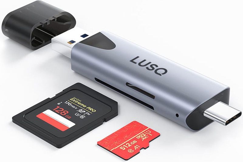 LUSQ - SD Kaartlezer - USB 3.0 - OTG Kaartlezer - Aluminium