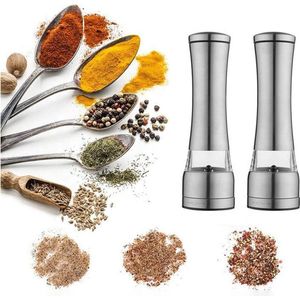 AFECTO® Luxe Peper en Zoutmolen Set – Handmatig - Kruidenmolen – RVS