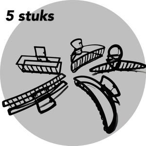 tip! : Afecto - haarklemmen zwart - 5 Stuks - Haarklemmen - Haarspelden 5 stuks - Haarklem - Haarclips - Haarclip - Haarspelden - zware kwaliteit-