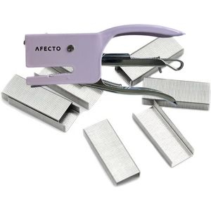 Afecto mini nietmachine met 1000 nietjes - Roze- metaal -