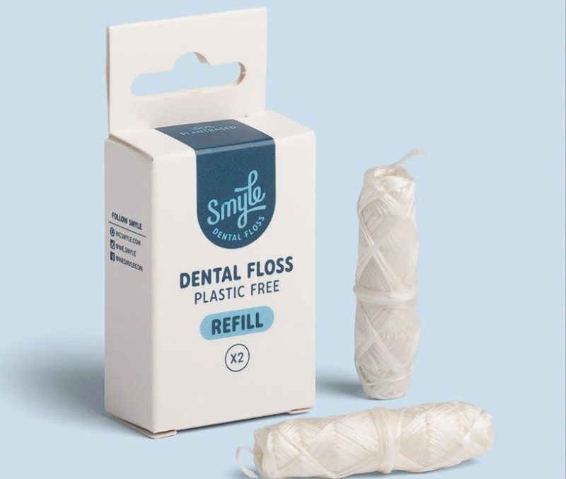 Smyle Flosdraad - -Mint - Vegan en dierproefvrij - Platicvrij - 100% natuurlijk - Navulling - 2 x 30 Meter