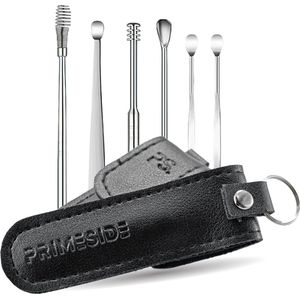 PrimeSide Oorsmeer Verwijderaar - Set van 6 - incl. Opbergzakje - Milieuvriendelijk - Oorreiniger - Ear Cleaner