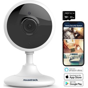 Housetrack Beveiligingscamera 1080P - IP Bewakingscamera met App - Wifi Security Camera - Smart Home - Camera Beveiliging Binnen