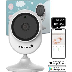 Bubamoms 1080p Full HD Wifi Babyfoon met Camera - App - Baby Camera - Babyfoon met App - Baby Monitor - Beveiligingscamera