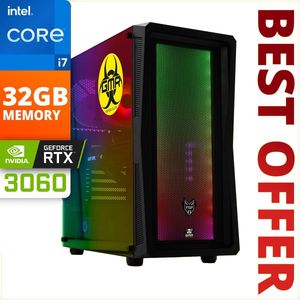 GMR - Heatwave GamePC - Intel Core i7 - 960GB M.2 SSD - Geforce RTX 3060 - 32GB RAM - WiFi + Bluetooth