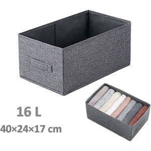 Dr. Wonder Opvouwbare opbergdoos - opbergmanden - opbergdozen - Lade organizer - Kledingkast - Broeken - Kledingkast organizer - Kleding organizer - Opbergsysteem voor kast - 16 L - Grijs