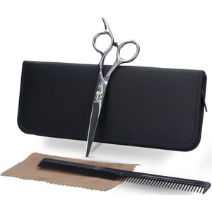 Elias Kappersschaar Rechtshandig - Kappersset - Haarschaar - Schaar Kapper - Coupeschaar in Leren Etui