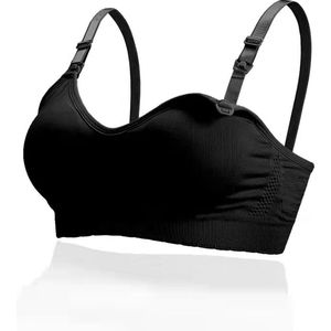 Nutrea N2 – VoedingsBH en Kolf BH in 1 – Voedingstop – Verstelbaar – Naadloos – Zwart – Maat L