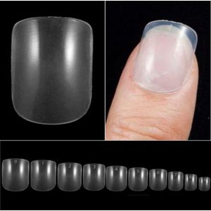 Goodbitz® - Nageltips - Square - 500 stuks - Square kort - Nailtips - Nepnagels - Kunstnagels - Plaknagels - Nagel tips transparant - Full cover Nailtips - Full cover nageltips - Nageltips 500 stuks - Nagel tips acryl - Nagel tips