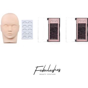 Fabulashes oefenhoofd + C en D one by one wimpers mix doosjes | Fake lashes