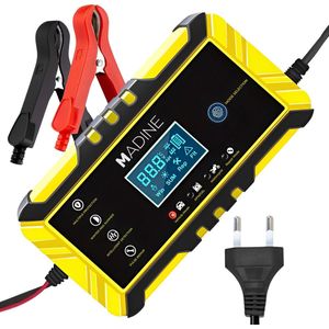 Madine Acculader - 12/24V 4/6/8A - Reparatiemodus - Druppellader - Acculader voor Auto / Motor / Scooter / Boot / Camper