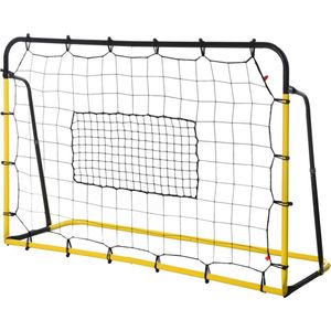 Kickback voetbal Rebounder - Stuitbaltrainer - Verstelbaar -184 x 123 cm - Geel/Zwart