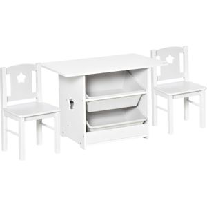 Kinderzitgroep 3-delig- Speelgoed 2 jaar - Kinderstoel - Speeltafel - Opbergbox - Bureau - MDF - 71 cm x 48 cm x 49,5 cm