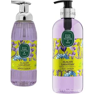 Eyüp Sabri Tuncer – Alaçatı Lavendel - 100% Natuurlijke Olijfolie Schuimzeep & Handzeep met pomp – Twin set voordeelverpakking - 500 ML