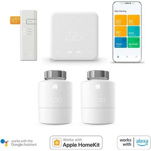 Tado Bundel: Bedrade Slimme thermostaat - Smart Thermostat V3+ met 2 Slimme radiatorknoppen - Energie besparen - Verbruiksmeter - Wit