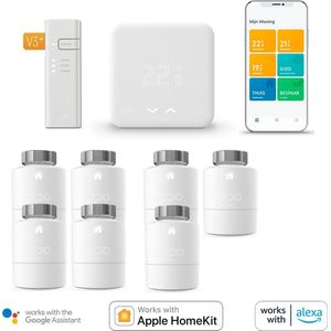 Tado Bundel: Bedrade Slimme thermostaat - Smart Thermostat V3+ met 7 Slimme radiatorknoppen - Energie besparen - Verbruiksmeter - Wit