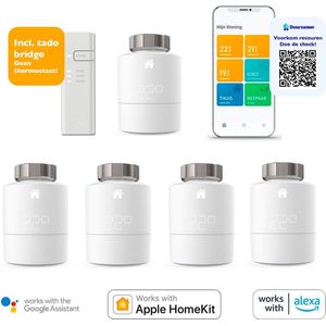 Tado - Starterskit Slimme Radiatorknop V3+ - 4-Pack - Slimme Functies