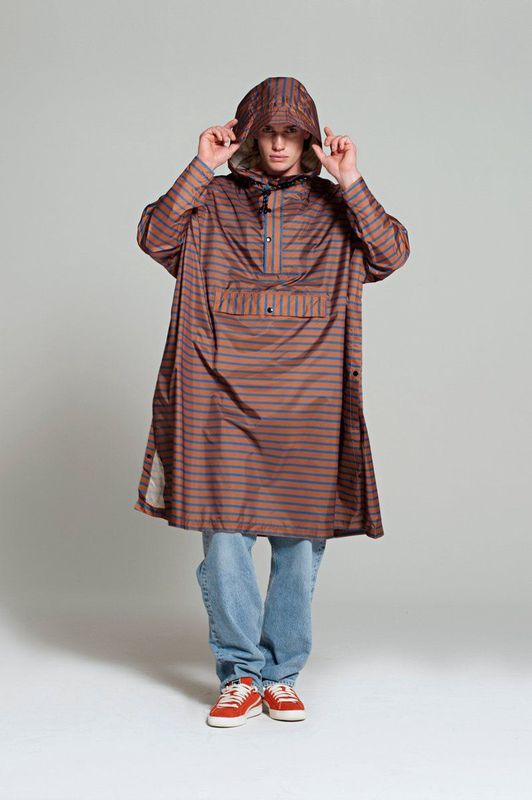 RAINKISS - Regenponcho - Breton Blue - One Size Fits Most - Bruin